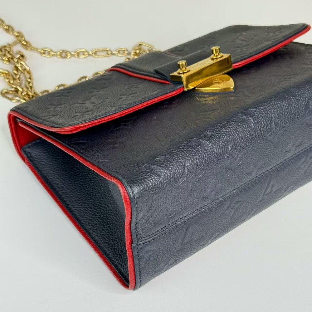 Louis Vuitton Empreinte Crossbody Bag Navy Blue with Red Trim & Gold Hardware - Picture 6 of 8